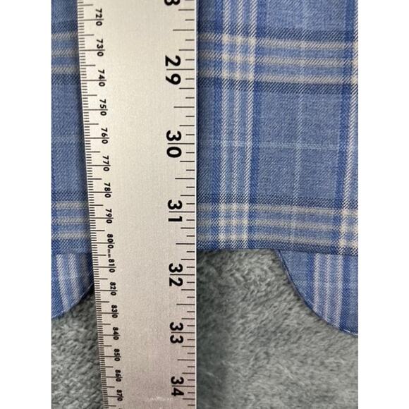 Roberto Rosso Blue Plaid Blazer 46R Italian Wool Poly Sport Coat Modena Filarte - Picture 11 of 12